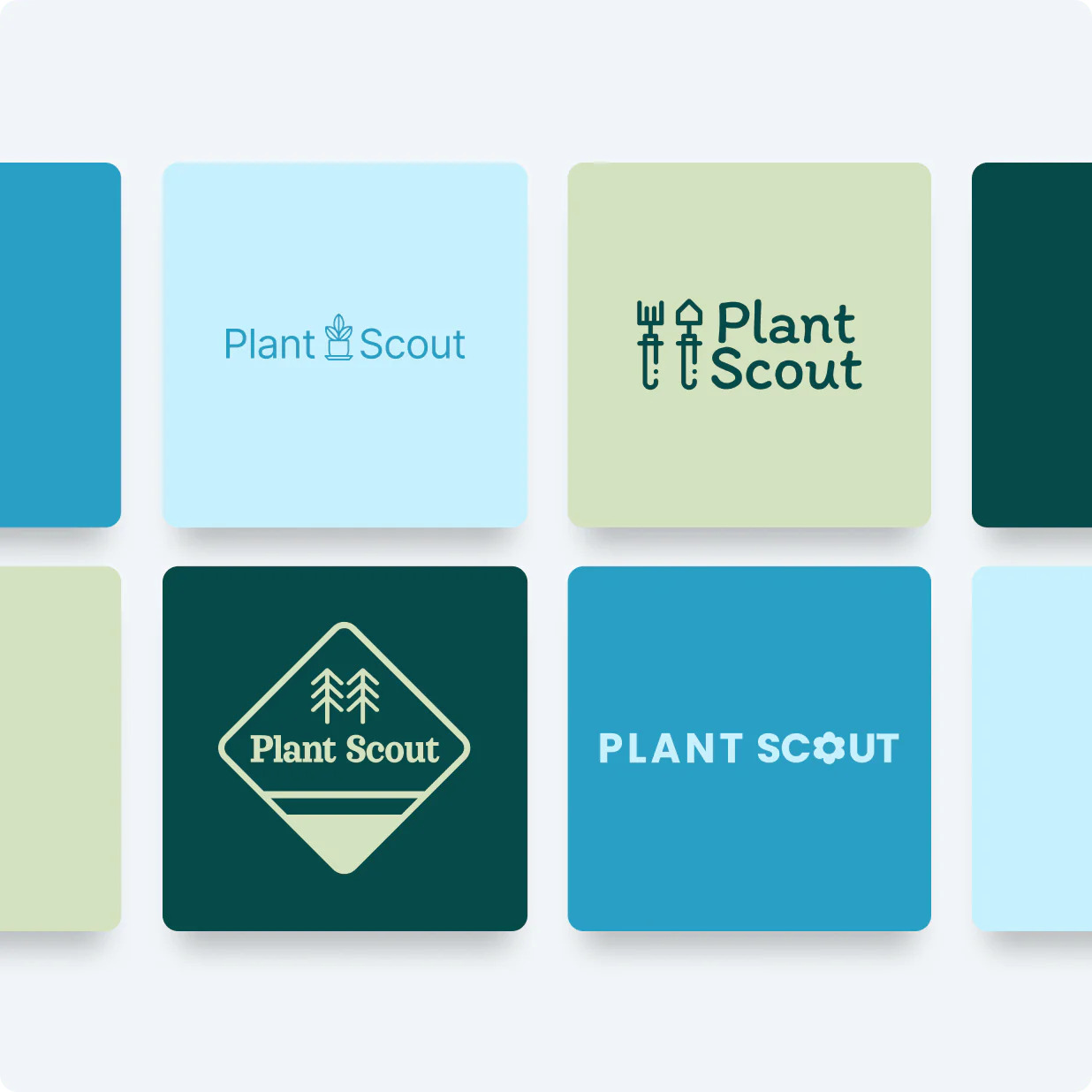 The Webina labs Logo Generator with four sample logos.